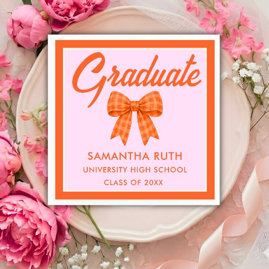 Oranje Gingham Strik DiploMaaierfeest Servet