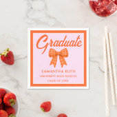 Oranje Gingham Strik DiploMaaierfeest Servet (Insitu)