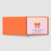 Oranje Gingham Strik Diploopartij Gastenboek (Volledig)