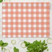 Oranje gingham theedoek (Gevouwen)