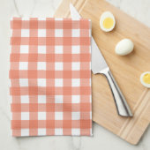 Oranje gingham theedoek (Quarter Fold)