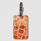 Oranje Giraffe Animal Print Bagagelabel (Voorkant (verticaal))