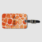 Oranje Giraffe Animal Print Bagagelabel (Voorkant (horizontaal))