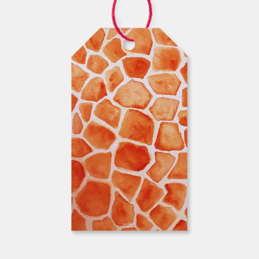 Oranje Giraffe Animal Print Cadeaulabel (Achterkant)
