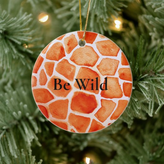 Oranje Giraffe Animal Print Keramisch Ornament (Boom)