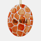 Oranje Giraffe Animal Print Keramisch Ornament (Rechts)