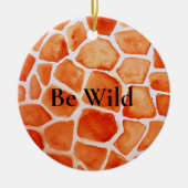 Oranje Giraffe Animal Print Keramisch Ornament (Voorkant)
