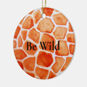 Oranje Giraffe Animal Print Keramisch Ornament (Links)