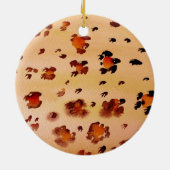 Oranje Giraffe Animal Print Keramisch Ornament (Achterkant)