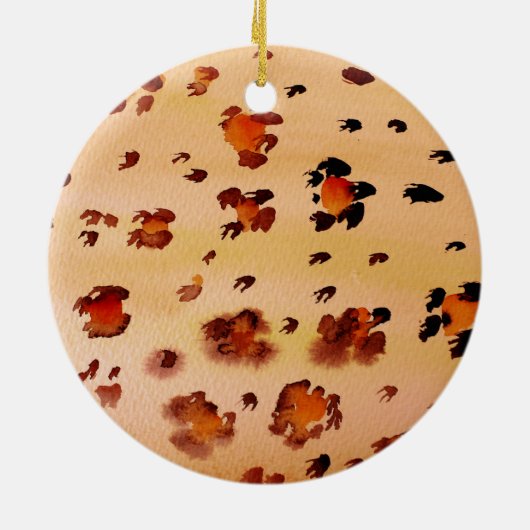 Oranje Giraffe Animal Print Keramisch Ornament (Achterkant)