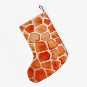 Oranje Giraffe Animal Print Kleine Kerstsok (Achterkant (Hangend))