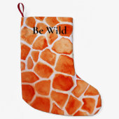 Oranje Giraffe Animal Print Kleine Kerstsok (Voorkant)