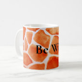 Oranje Giraffe Animal Print Koffiemok (Voorkant links)