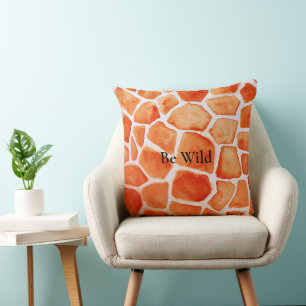 Oranje Giraffe Animal Print Kussen