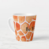 Oranje Giraffe Animal Print Latte Mok (Linkerhoek)