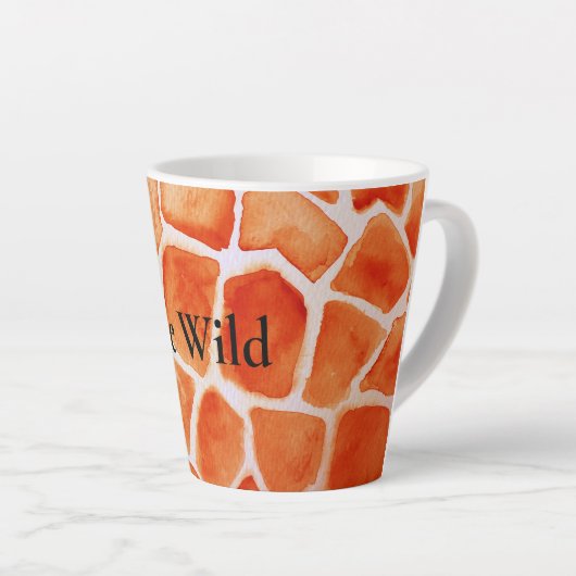 Oranje Giraffe Animal Print Latte Mok (Rechterhoek)