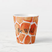 Oranje Giraffe Animal Print Latte Mok (Voorkant)