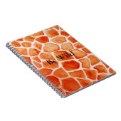 Oranje Giraffe Animal Print Notitieboek (Rechterzijde)