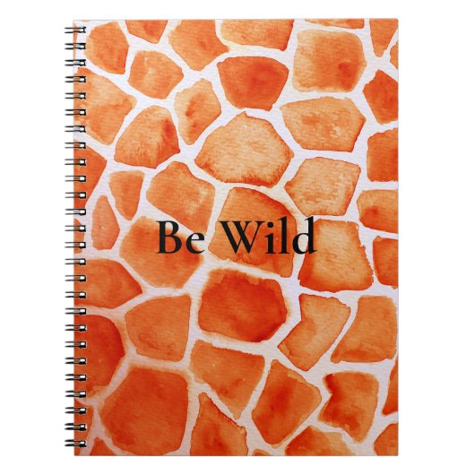 Oranje Giraffe Animal Print Notitieboek (Voorkant)