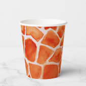 Oranje Giraffe Animal Print Papieren Bekers (Achterkant)