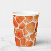 Oranje Giraffe Animal Print Papieren Bekers (Rechts)