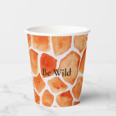 Oranje Giraffe Animal Print Papieren Bekers (Voorkant)