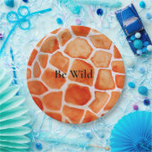 Oranje Giraffe Animal Print Papieren Bordje (Feest)