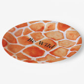 Oranje Giraffe Animal Print Papieren Bordje (Gekanteld)