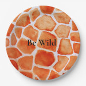 Oranje Giraffe Animal Print Papieren Bordje (Voorkant)