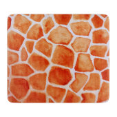 Oranje Giraffe Animal Print Snijplank (Voorkant)
