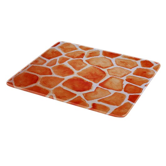Oranje Giraffe Animal Print Snijplank (Hoek)