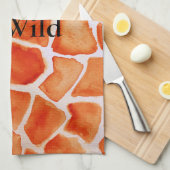 Oranje Giraffe Animal Print Theedoek (Quarter Fold)