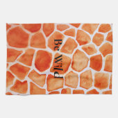 Oranje Giraffe Animal Print Theedoek (Horizontaal)