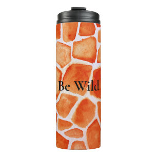 Oranje Giraffe Animal Print Thermosbeker