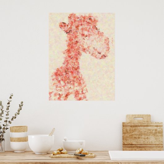 Oranje Giraffe Artsy Poster (Keuken)