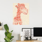 Oranje Giraffe Artsy Poster (Thuiskantoor)