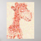 Oranje Giraffe Artsy Poster (Voorkant)