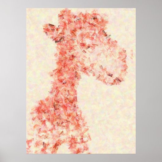 Oranje Giraffe Artsy Poster (Voorkant)