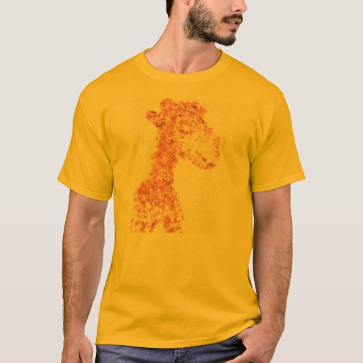 Oranje Giraffe Artsy T-shirt (Voorkant)