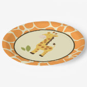Oranje Giraffe Bord/Oerwoud Papieren Bordje (Gekanteld)