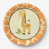 Oranje Giraffe Bord/Oerwoud Papieren Bordje (Voorkant)