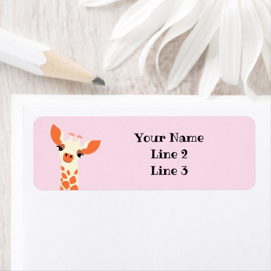 Oranje Giraffe Etiket (Insitu)