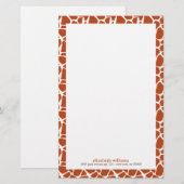 Oranje Giraffe Patroon Briefpapier (Voorkant / Achterkant)