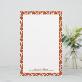 Oranje Giraffe Patroon Briefpapier (Staand voorkant)