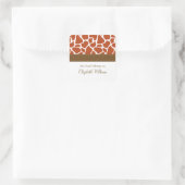 Oranje Giraffe Patroon Vierkante Sticker (Tas)