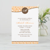 Oranje Giraffe Pattern Birthday Kaart (Staand voorkant)