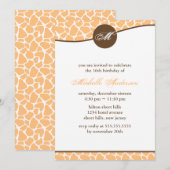 Oranje Giraffe Pattern Birthday Kaart (Voorkant / Achterkant)