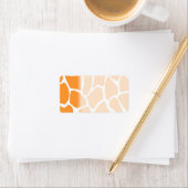 Oranje Giraffe printpatroon. Etiket (Insitu)