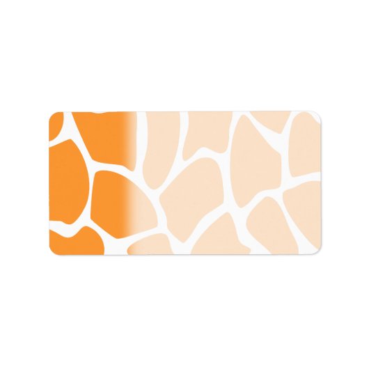 Oranje Giraffe printpatroon. Etiket (Voorkant)