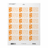 Oranje Giraffe printpatroon. Etiket (Full Sheet)